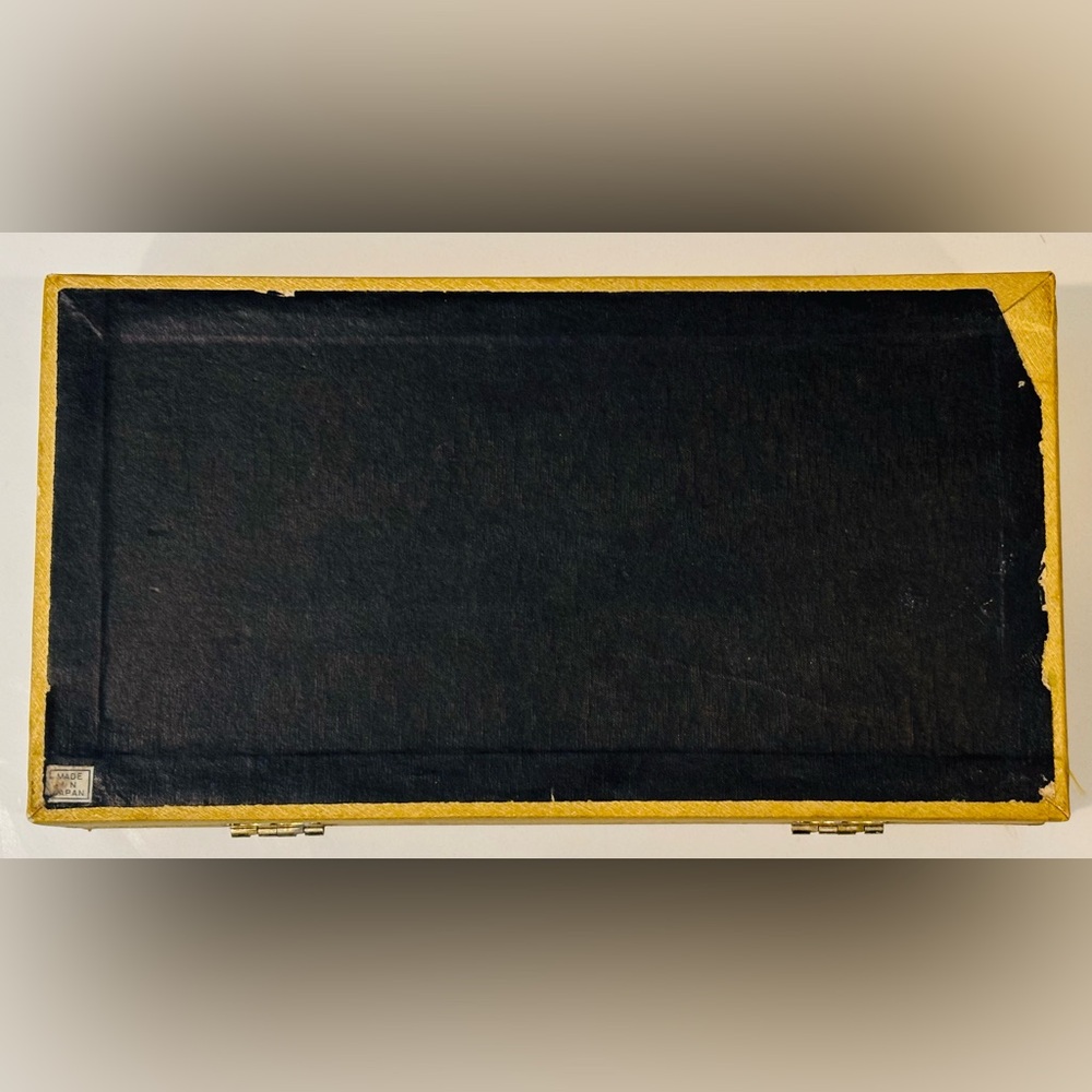 Fine Vintage Original Art Jewelry Dresser Box Gold Velvet JAPAN Made Antique - Picture 11 of 16